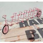 Zeldzaam Antiek 1960 Tandem roze 6-persoons Miniatuur fiets, Ophalen of Verzenden