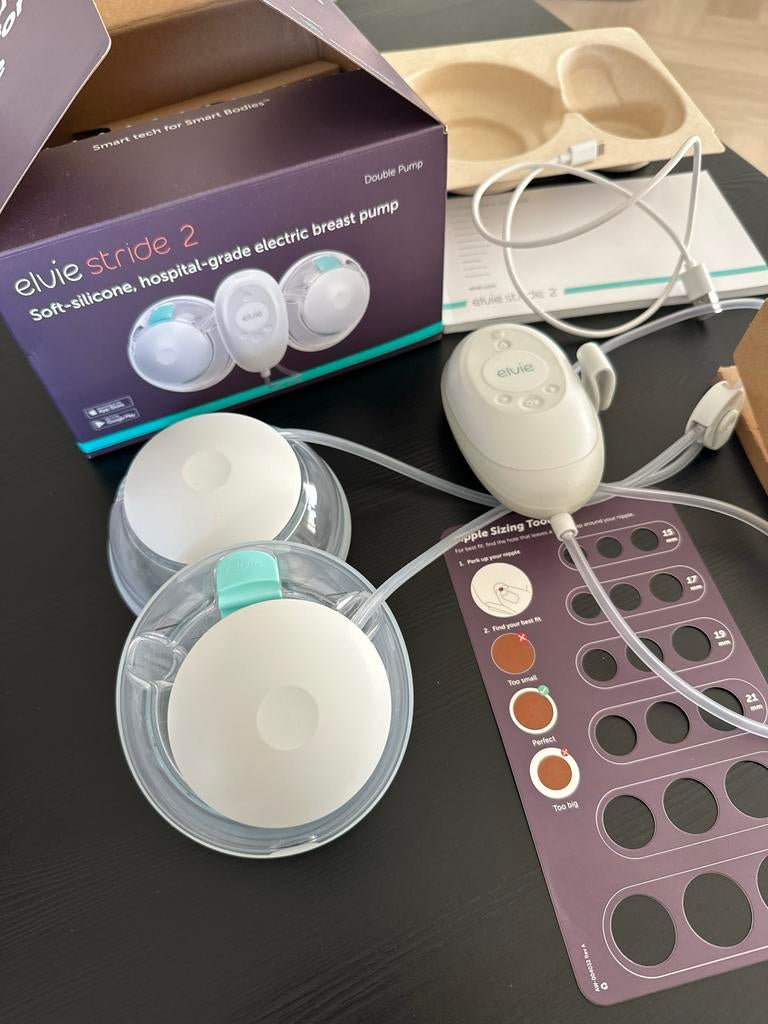 Kolf Elvie Stride 2 - Draagbare dubbele borstkolf, Kinderen en Baby's, Babyvoeding en Toebehoren, Ophalen of Verzenden, Zo goed als nieuw
