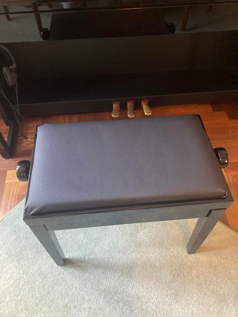 Zwart kunstleer voor pianokruk 95x64, Ophalen of Verzenden, Zo goed als nieuw, Hout