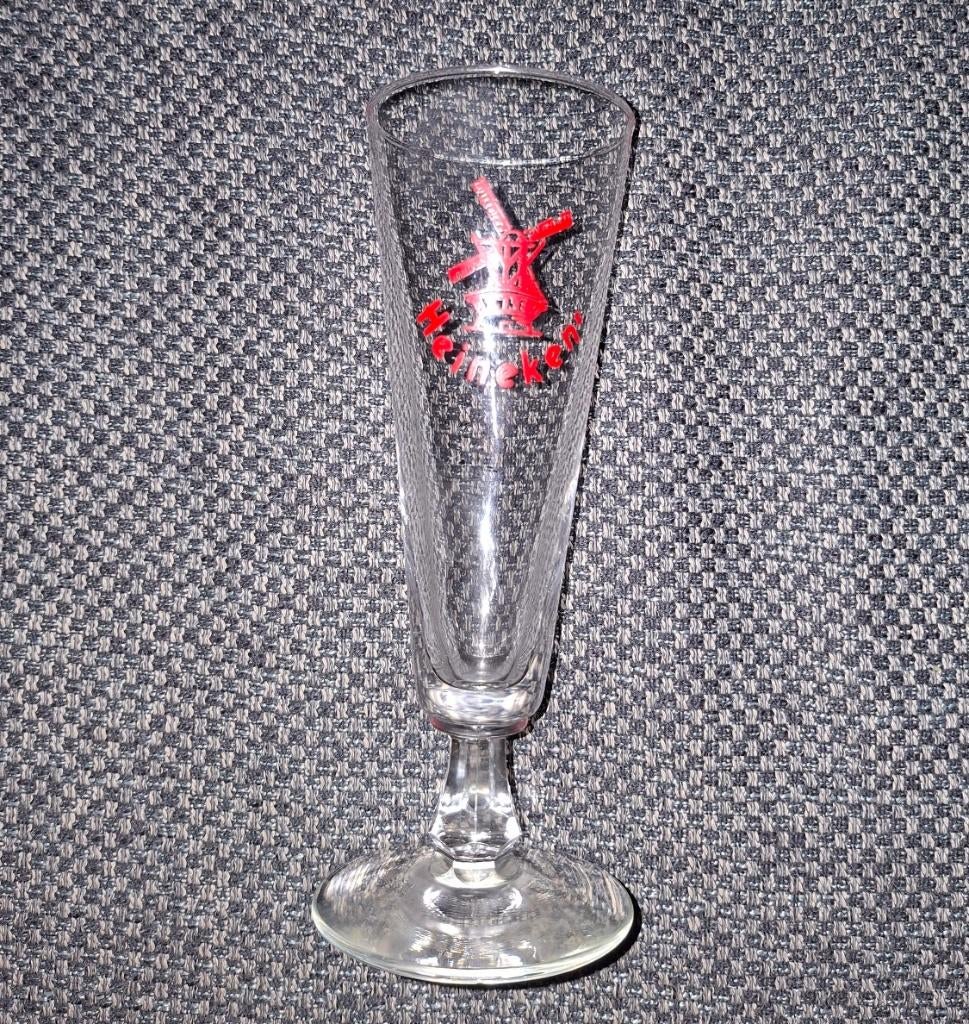 Heineken bier oud glas met Molen USA 1950 Heineken's, Verzamelen, Biermerken, Ophalen of Verzenden, Nieuw, Glas of Glazen, Heineken