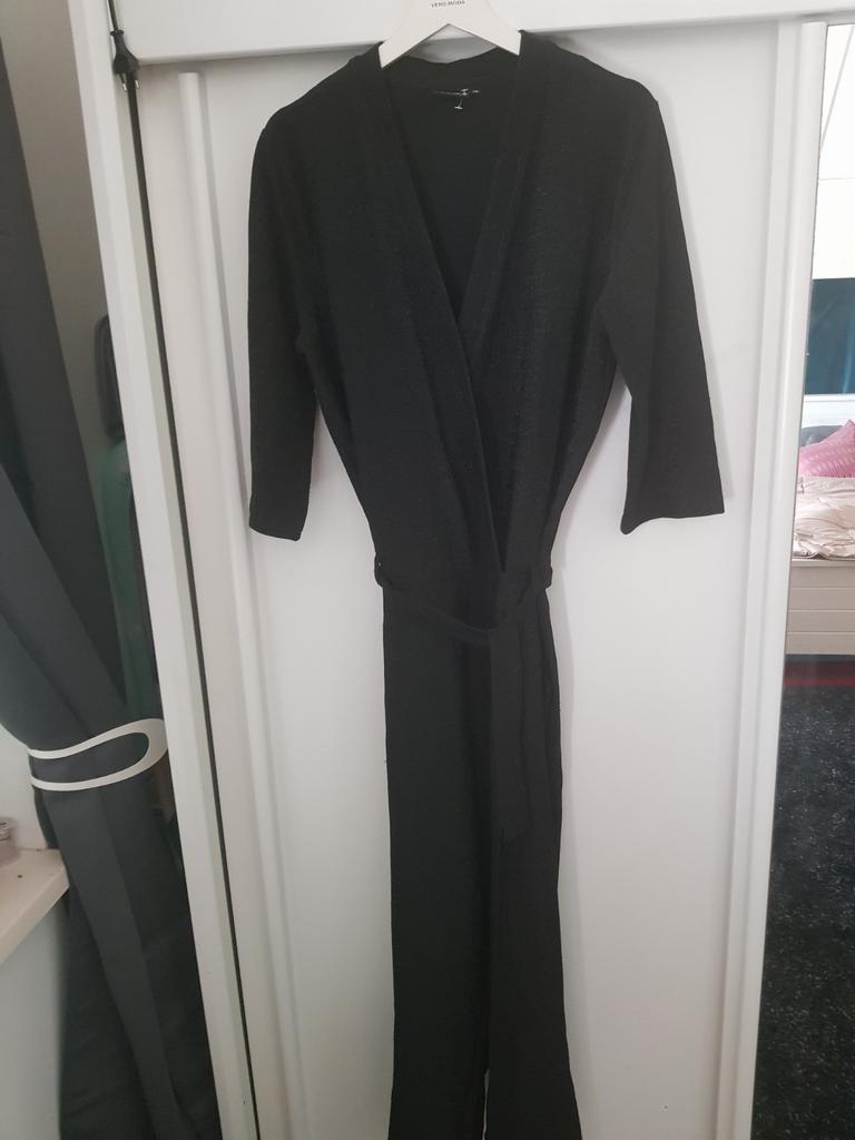 party collection zwarte glitter jumpsuit mt xl, Kleding | Dames, Jumpsuits, Verzenden, Nieuw, Maat 46/48 (XL) of groter, Zwart