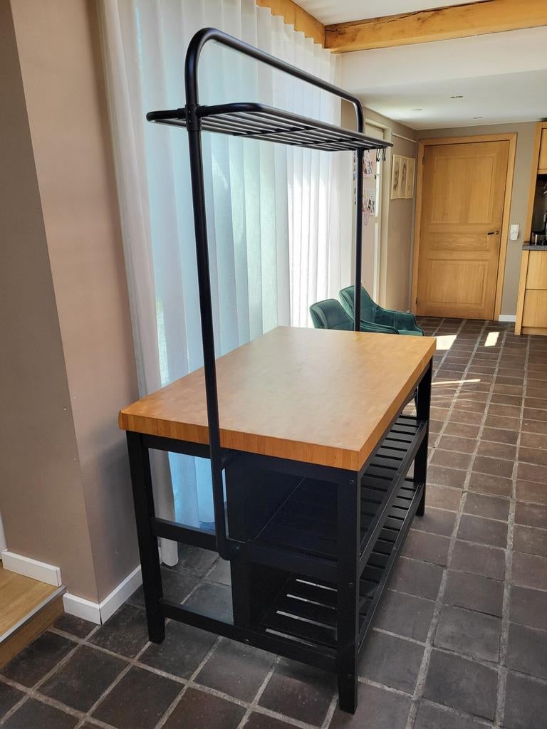 IKEA Vadholma Keukeneiland met opbergrek - Zo goed als nieuw, Overige typen, Hout, IKEA, Ophalen of Verzenden