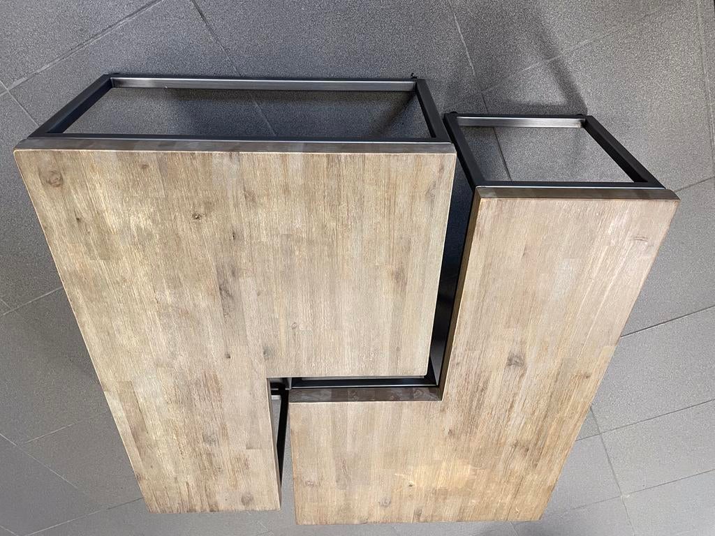 2-delige salontafel, Ophalen, 50 tot 100 cm, Vierkant, 50 tot 100 cm