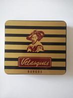 Oud metalen sigarenblikje Velasquez Burgos, scharnierdeksel, Ophalen of Verzenden, Gebruikt, Tabaksdoos of Verpakking