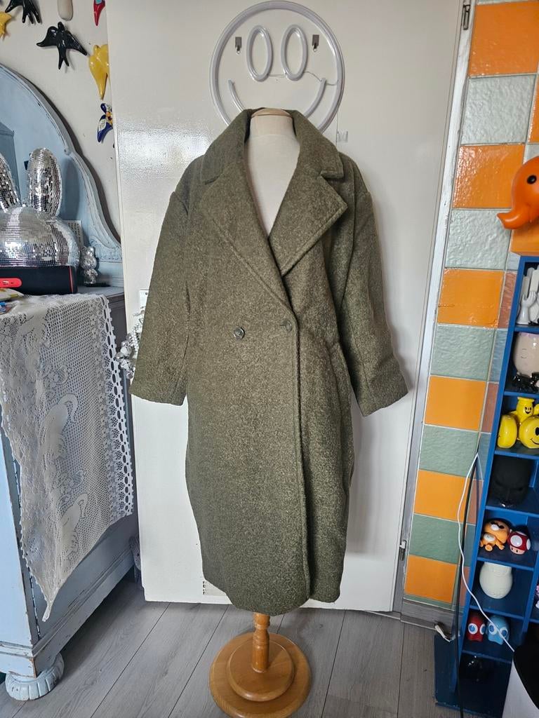 Groene lange jas Rita Ora oversized fit, Ophalen of Verzenden, Nieuw, Groen