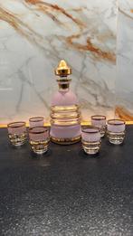 Booms likeurset glazen en karaf lila, Antiek en Kunst, Antiek | Glas en Kristal, Ophalen of Verzenden