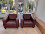 Set van 2 Natuzzi lederen fauteuils, Huis en Inrichting, Fauteuils, Ophalen, Gebruikt, Leer, 75 tot 100 cm
