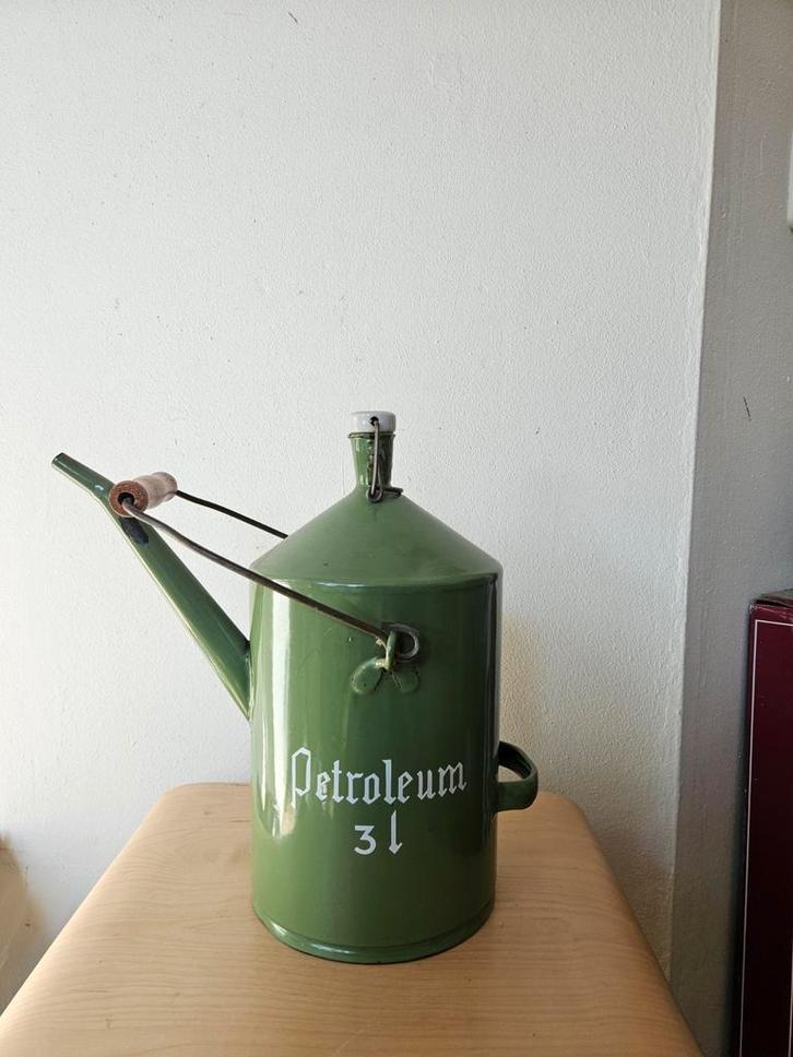 Vintage Petroleum Kan - Groen, 3 Liter, Jaren '50, Antiek en Kunst, Antiek | Emaille, Ophalen of Verzenden
