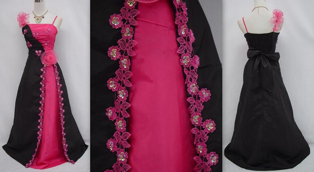 nieuwe galajurk maat 36-38 zwart/roze, Galajurk, Zwart, All2wish4, Nieuw