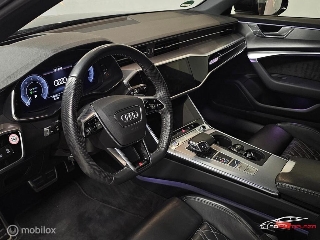 Audi A6 Avant 55 TFSI e quattro Competition Panorama/RS Seat, Auto's, Audi, Automaat, Zwart, Blauw, Leder