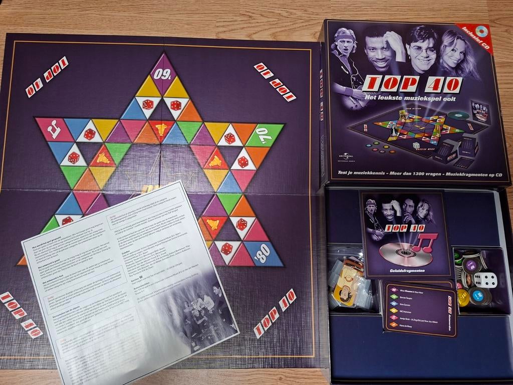 Top 40 Vragenspel - Muziekquiz met CD, Nieuwstaat!, Hobby en Vrije tijd, Gezelschapsspellen | Bordspellen, Vijf spelers of meer