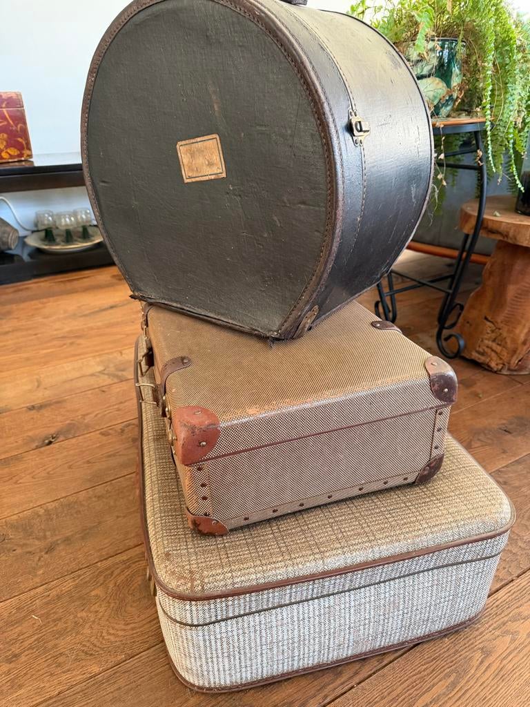 Vintage Kofferset - Decoratieve Koffers (3 stuks), Antiek en Kunst, Ophalen