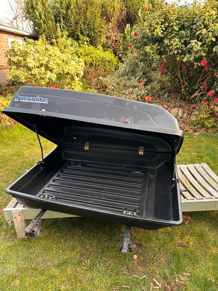 Karrite Dakkoffer - 130x95cm - Ruime Bagagebox, Auto diversen, Dakkoffers, Gebruikt, Ophalen