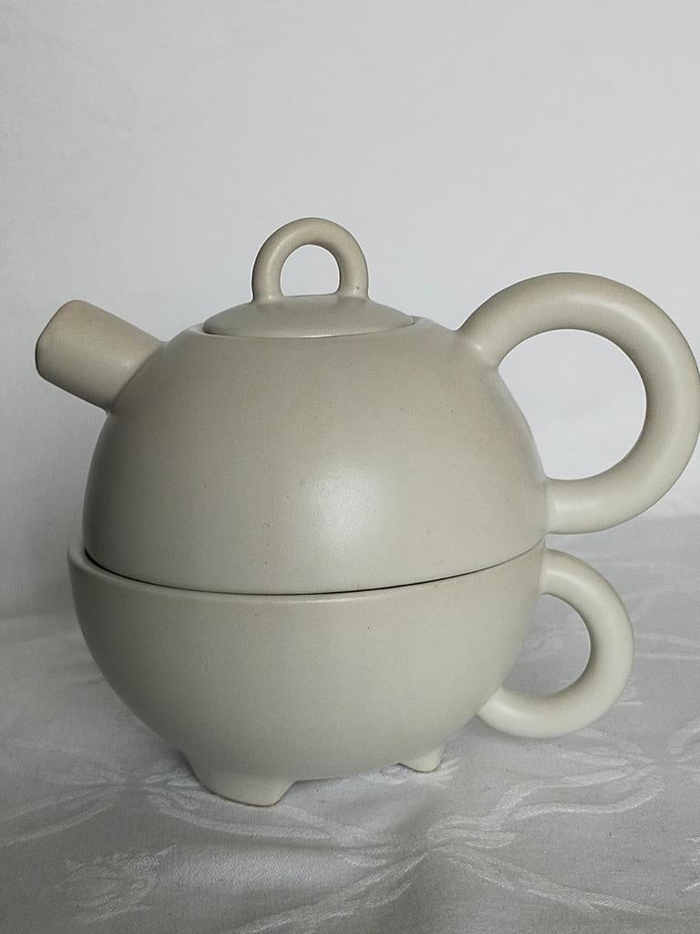 Broste Copenhagen tea for one theepot en kom jaren 90, Keramiek, Overige typen, Ophalen of Verzenden, Zo goed als nieuw