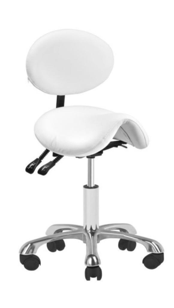 Hoge Witte zadelstoel cosmetic tabouret, beauty kapsalon, Huis en Inrichting, Stoelen, Nieuw, Eén, Wit, Ophalen
