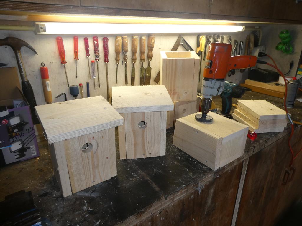 Mezen en Egel nest en voederhuisjes, zelf gemaakt., Tuin en Terras, Ophalen, Nieuw