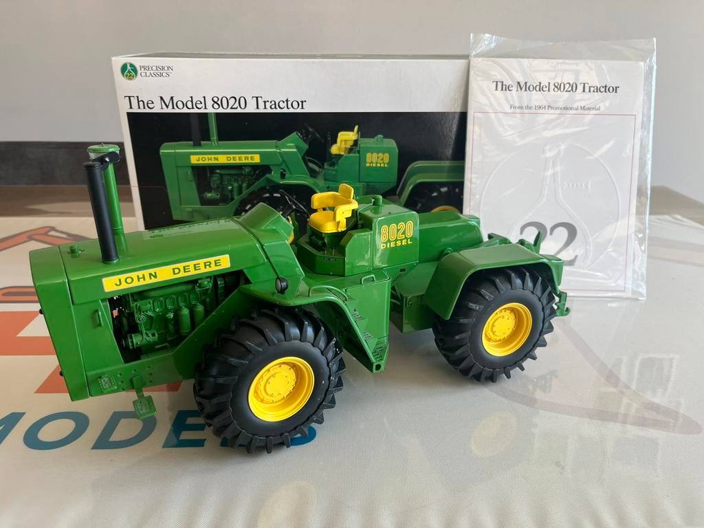John Deere 8020 kniktractor Ertl Precision #22 1/16, Ophalen of Verzenden, Zo goed als nieuw, Tractor of Landbouw