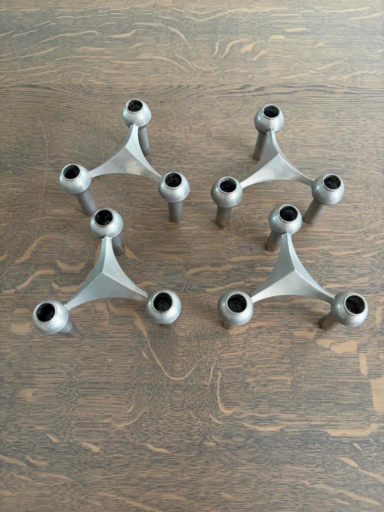 Vintage Stoff Nagel Kandelaars (4 stuks), Ophalen of Verzenden, Overige materialen