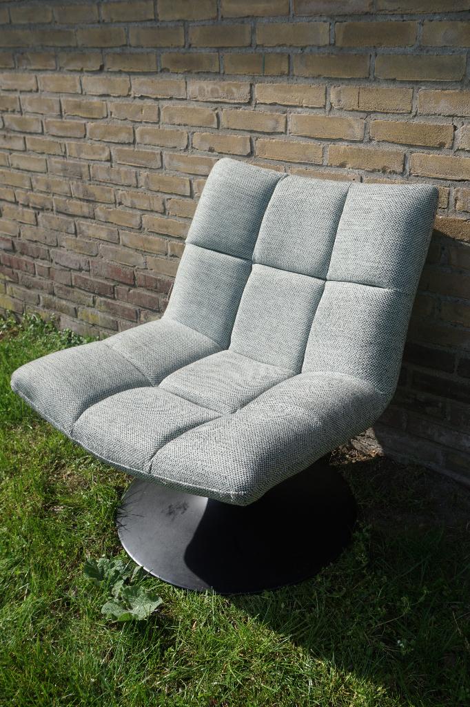 Dutchbone Bar draaifauteuil fauteuil lounge stoel, Huis en Inrichting, Fauteuils, Ophalen, Gebruikt, 75 tot 100 cm, Stof