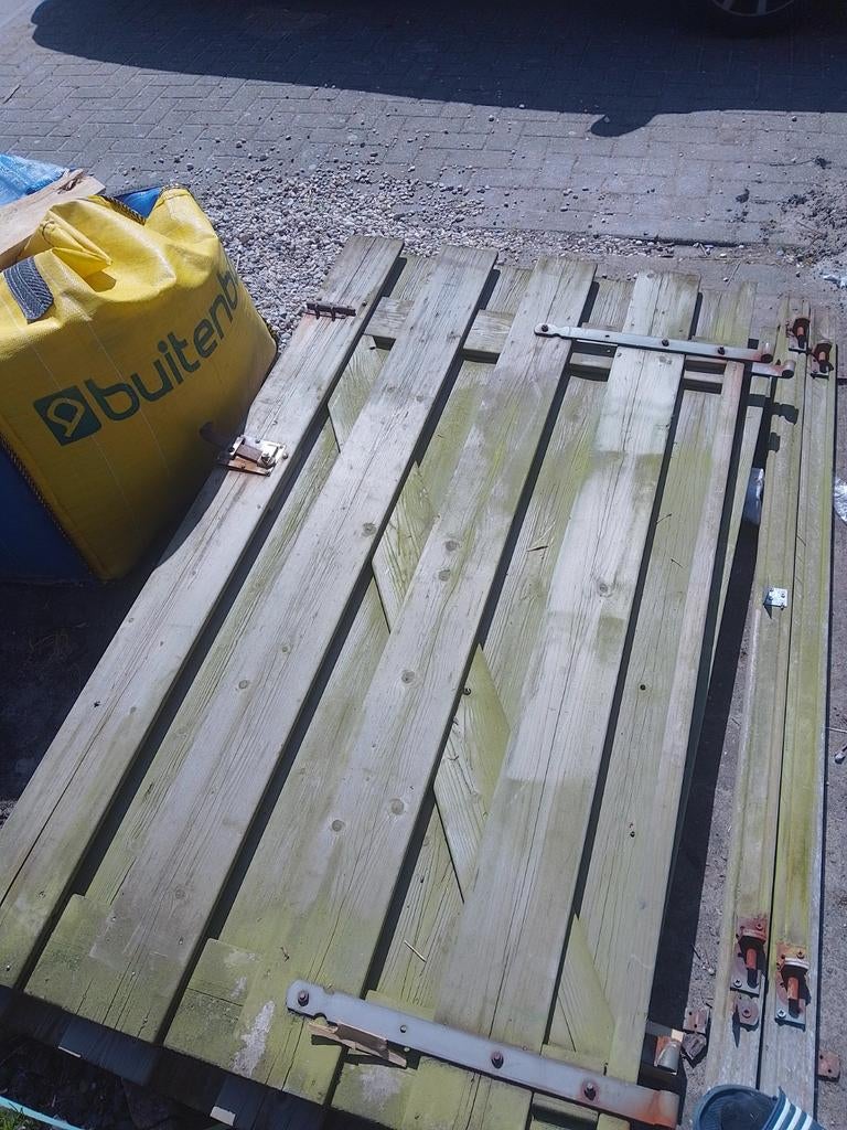 Schuttingdeur van hout - Gebruikt, Ophalen, Minder dan 3 meter, Hout, 1 tot 2 meter