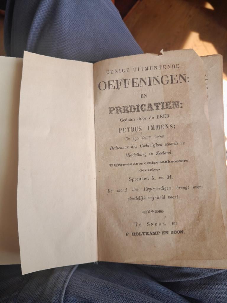 Eenige uitmuntende oeffeningen en predicatien (P Immens), Ophalen of Verzenden