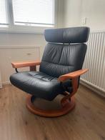Mooie luierstoel in zwart leer (Stressless Ekornes), Huis en Inrichting, Fauteuils, Ophalen, Zo goed als nieuw, Leer