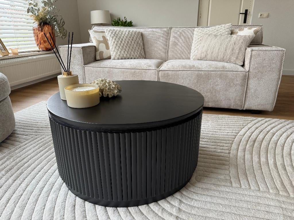 Nieuwe salontafel zwart, Huis en Inrichting, Tafels | Salontafels, Ophalen, 50 tot 100 cm, Rond, Nieuw