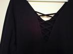 Nieuwe Zwarte Jersey Tuniek met Kruisbandjes, Maat 52., Ophalen of Verzenden, Nieuw, Zwart