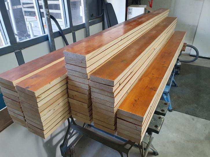 houten planken 12cm breed 2,8cm dik div. lengtes, Doe-het-zelf en Verbouw, Hout en Planken, Gebruikt, Plank, Overige houtsoorten
