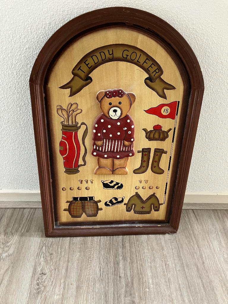 Teddy golver, Minder dan 50 cm, Ophalen of Verzenden, Zo goed als nieuw, Schilderij