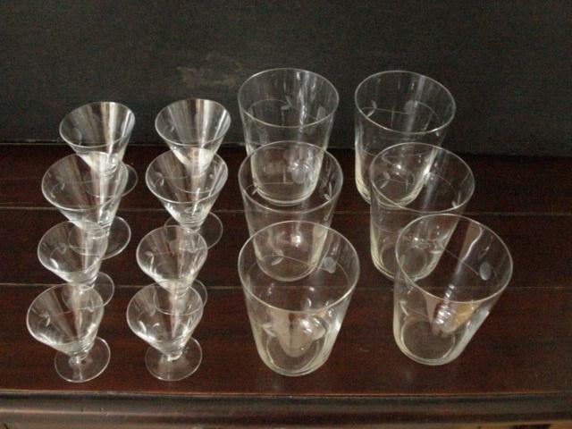14 stuks flinterdun, antiek geslepen glaasjes, Antiek en Kunst, Antiek | Glas en Kristal, Ophalen