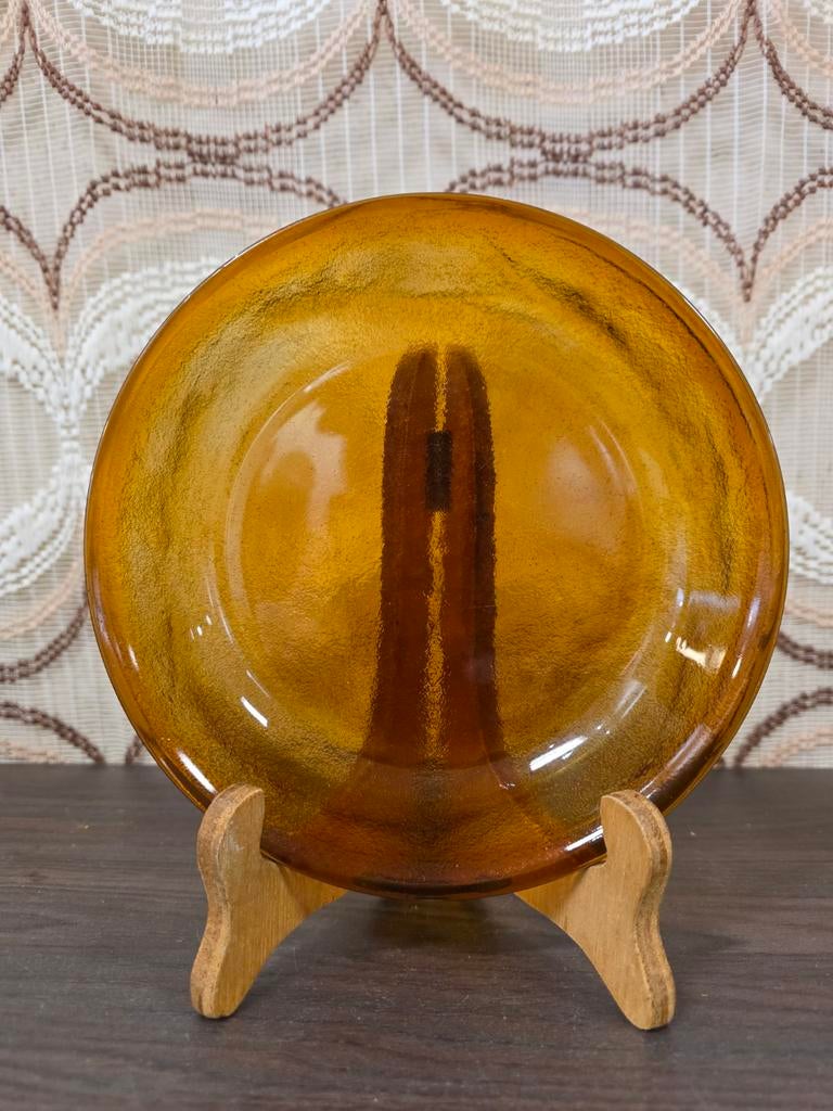 Vintage Arcoroc Sierra diep bord amberkleur, Arcoroc, ., Ophalen of Verzenden, Bord(en)