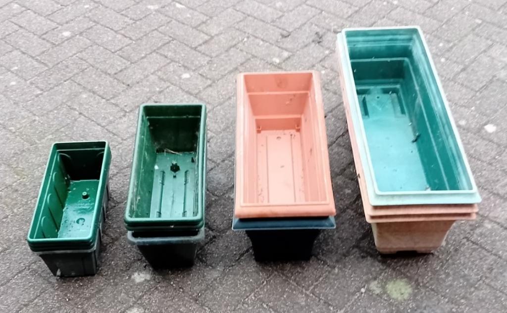 Plantenbakken, Tuin en Terras, Kunststof, Gebruikt, Minder dan 30 cm, Ophalen of Verzenden