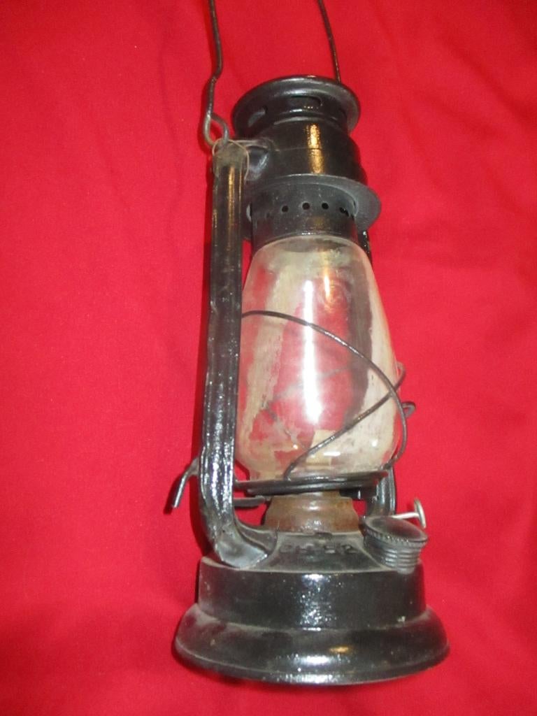 Antieke olielamp hoog 47 cm., Ophalen of Verzenden