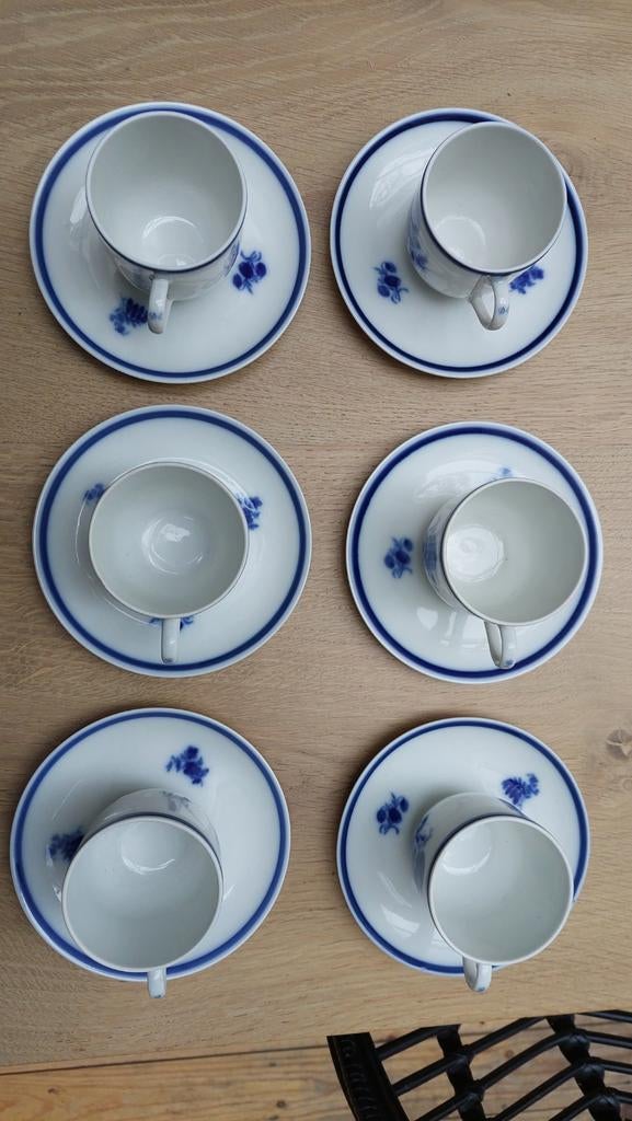 Maastricht MOSA. 6 Vintage Kop en Schotels, Gebruikt, Ophalen of Verzenden, Overige stijlen, Kop(pen) en/of Schotel(s)