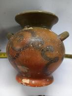 Antieke aardewerken vaas met handvatten, Ophalen of Verzenden