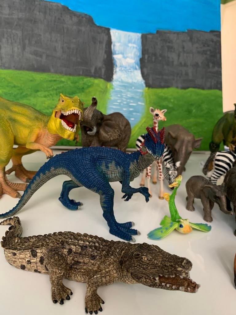 Grote collectie Schleich dieren - Dinosaurus, Savanne, Water, Ophalen of Verzenden, Gebruikt, Jongen of Meisje