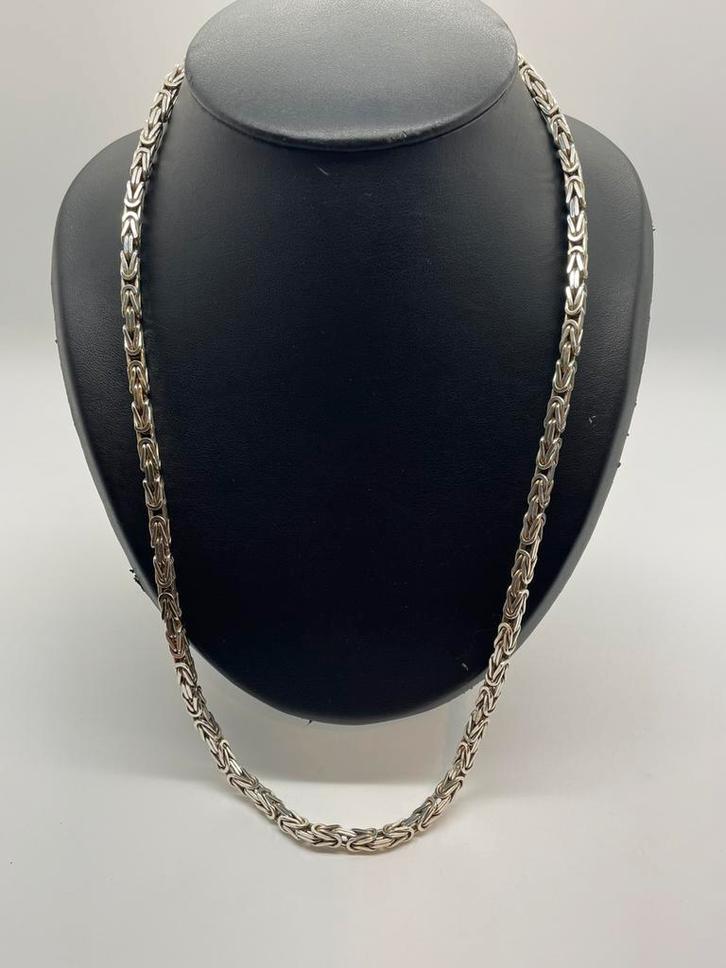C921 Prachtige zilveren koningsketting 79,5 gram | 65 cm, Sieraden, Tassen en Uiterlijk, Kettingen, Zilver, Zilver, Ophalen of Verzenden