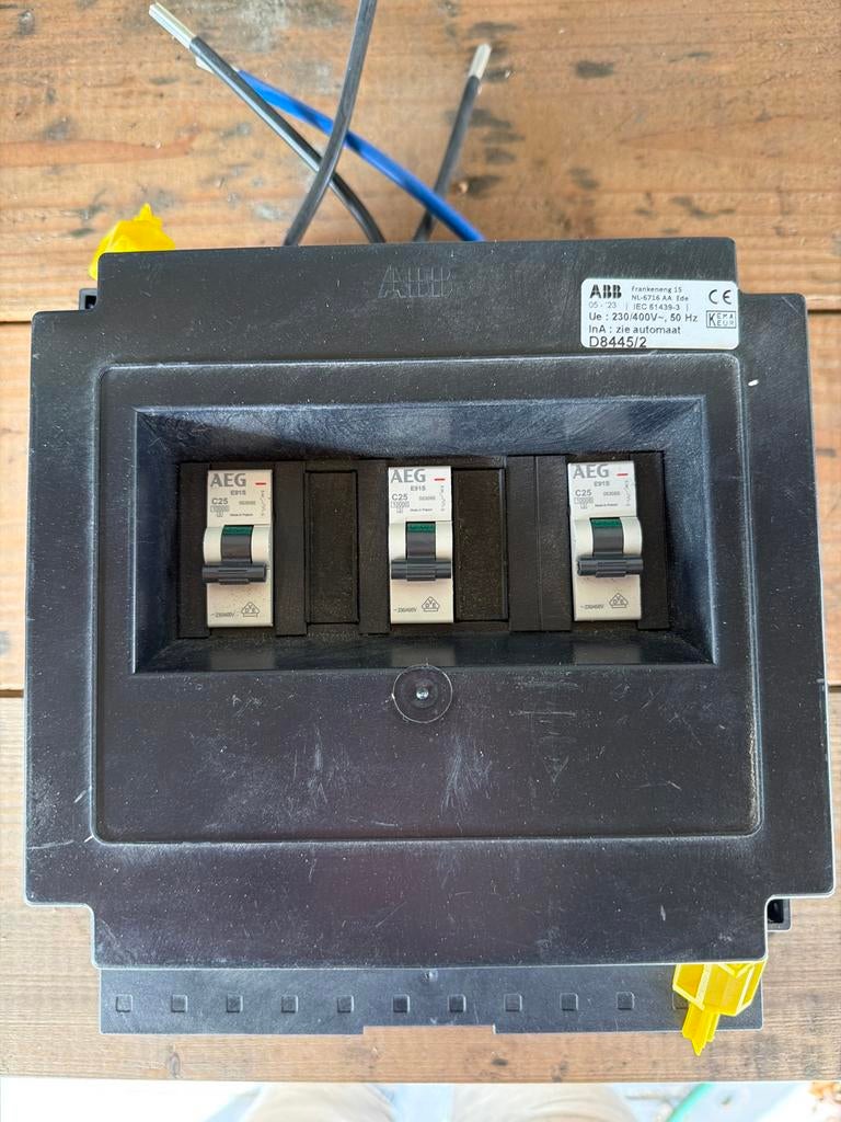 3 fasen groepenkast met C25 automaten, Ophalen of Verzenden, Gebruikt, Overige typen