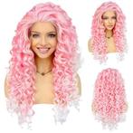 Zeer luxe Diva Drag pruik lace front lang haar met spiraalkr, Ophalen of Verzenden, Nieuw, Pruik of Haarverlenging