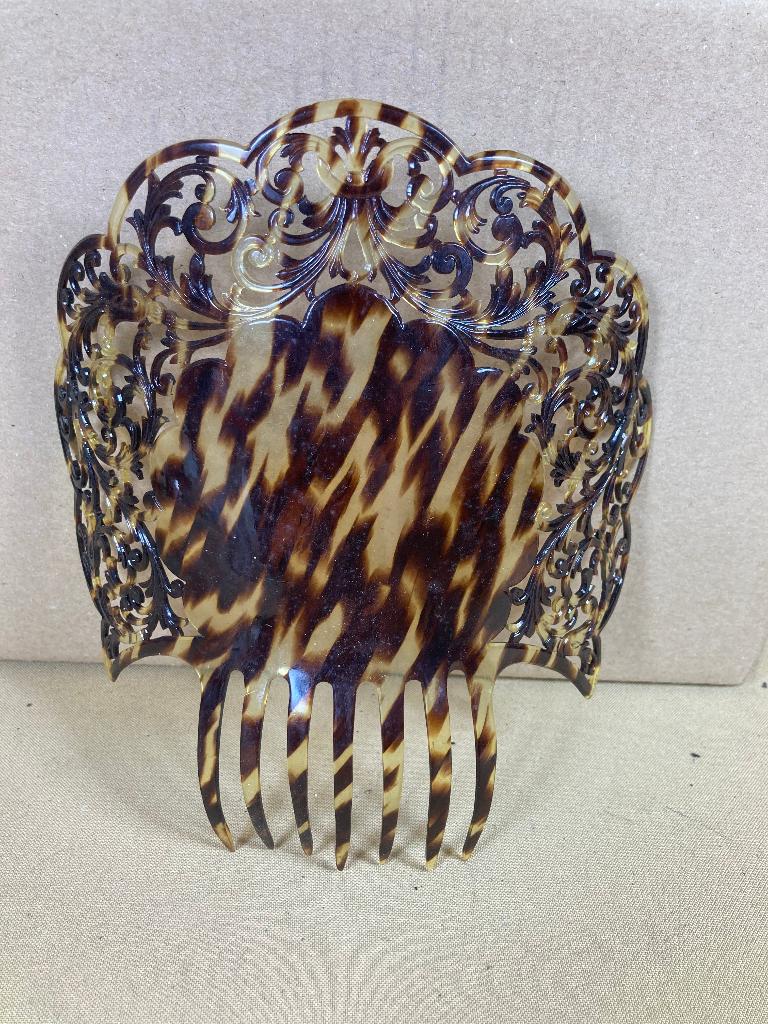 Vintage celluloid Spaanse haarkam, Antiek en Kunst, Ophalen of Verzenden, Dames