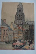 ARNHEM A.J. TAKX AQUAREL 1940 Gesigneerd ST.EUSEBIUSKERK K31, Verzenden