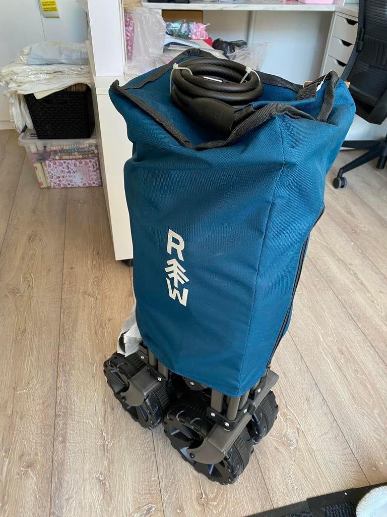 Hikenture Bolderkar, extreem inklapbaar, met 4 banden, praktisch voor in de tuin of voor winkelen, belastbaar tot 100 kg, inclusief regenhoes