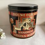 Vintage Douwe Egberts groot rond blik koffieblik trommel, Ophalen of Verzenden, Gebruikt, Koffie, Douwe Egberts