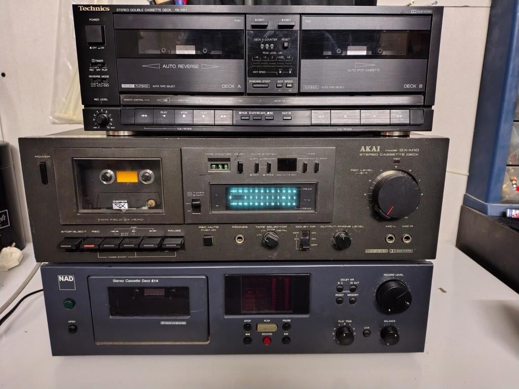 3 tapedecks voor reparatie of onderdelen Nad Akai technics, Audio, Tv en Foto, Ophalen of Verzenden, Enkel, Overige merken, Auto-reverse