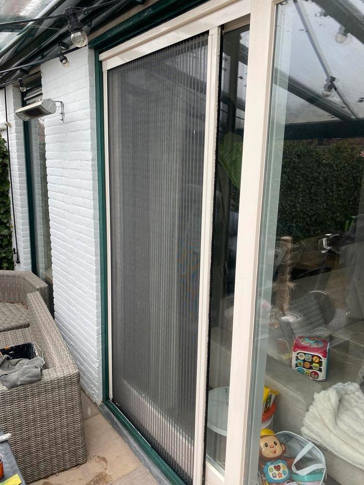 Plisse hordeur voor schuifdeur, Doe-het-zelf en Verbouw, Deuren en Horren, Zo goed als nieuw, Hordeur, 215 cm of meer, 100 tot 120 cm