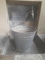 Twee zinken emmers voor tuinplanten, Ophalen, Rond, Metaal, Minder dan 30 cm