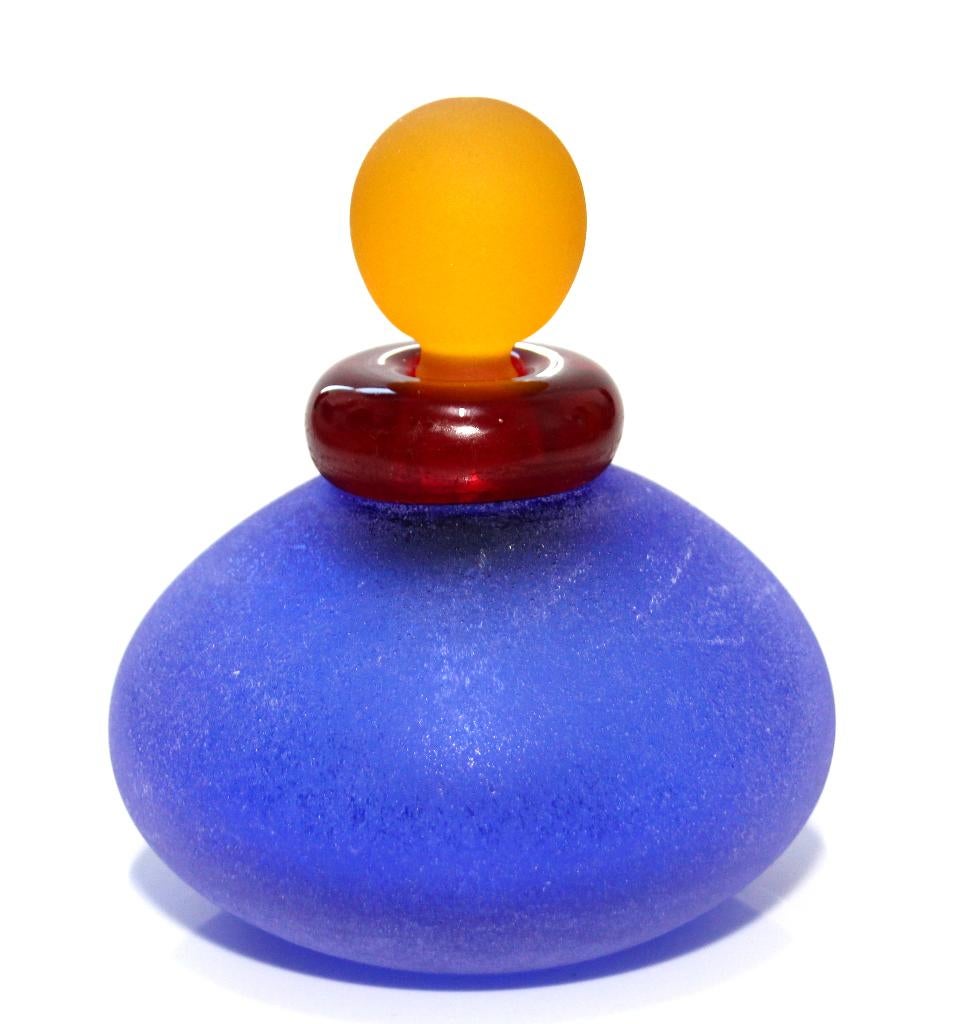 Italiaanse Franco Moretti Blauw Rood Geel Scavo Parfumfles, Ophalen of Verzenden