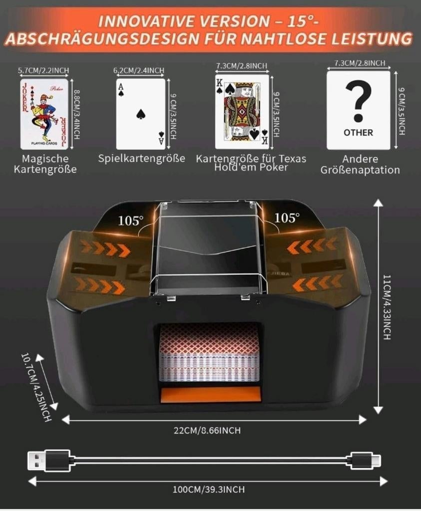 Elektrische Kaartenschudmachine - Automatische Kaartenschudd, Onbekend, EU, Onbekend, Onbekend@example.com, Nieuw
