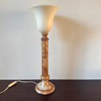 Vintage Spaanse Natuurstenen Albasten Tafellamp, Kelk, Ophalen of Verzenden, Gebruikt, Minder dan 100 cm